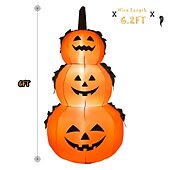 cheap Hallowen Prop Lighting-Halloween Decorations 6Ft Inflatable LED 3 Pumpkins Stack Light, Jack O Lantern Blow Up 3 Pumpkins, Outdoor Indoor Halloween Decorations