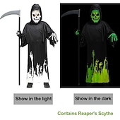 levne Chlapecké halloweenské kostýmy-Děti Chlapecké předvečer Všech svatých Pláštěnka Svrchní oděvy Barevné bloky Dlouhý rukáv Kabát Výkon Módní Černá Podzim Zima 7-13 let