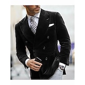 cheap Blazer&amp;Jacket-Men&#039;s Blazer Jacket Closure collar Fashion Casual Solid Colored Black Burgundy Royal Blue Slim Fit Double Breasted Six-buttons