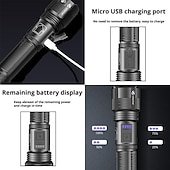 cheap Tactical Flashlights-LED Flashlight Aluminum Alloy XHP50.2 Tactical Hunting Torch Usb Rechargeable Zoomable Lantern 18650 AAA Battery