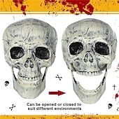 billige Halloween rekvisittbelysning-3-pakning realistisk utseende skjelettstaker kirkegård hage plen staker halloween skjelett lys opp halloween dekorasjoner skjelett hender hode gårdsstake med lysstrenger for hage varm hvit / lilla