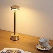 baratos Candeeiros de mesa-Candeeiro de mesa led recarregável sem fio alumínio quarto bar restaurante com controle de toque lâmpada led para escritório em casa quarto hotel restaurante configurações de brilho de 3 níveis