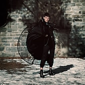levne Příslušenství a další-Punk a gotika Viktoria Tarzı Přehozy přes ramena Peří pláštěnka Čerodějnice Zlý Dámské Fantazie Valpuržina noc předvečer Všech svatých Karneval Výkon Párty Dospělé Šátek Celý rok