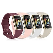 olcso Fitbit óraszíjak-4 csomag 3 csomag 2 csomag Smart Watch Band Kompatibilis valamivel FitBit Charge 5 Szilikon Okos óra Szíj Állítható Sportszíj Csere Karszalag