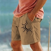 economico Vacanza-Per uomo Solari Stampe astratte Pantaloncini Pantaloncini estivi Pantaloncini casual Vita normale Vintage Stile etnico Retrò vintage Esterno Informale Giornaliero A cordoncino Vita elastica Stampa
