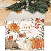 cheap Table Runners-Pumpkin Table Runner Halloween Fall Burlap Tablerunner Farmhouse Indoor Table Autumn Decoration Table Flag Decor For Dining Weddig Party Holiday