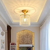 cheap Dimmable Ceiling Lights-Crystal Chandelier Flush Ceiling Light  Raindrop Crystal Pendant Light Decoration for Bedroom Hallway Living Room 110-240V