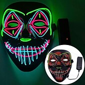 tanie Nowinki-niestandardowa maska na halloween świecąca maska dyniowa głowa krzycząca maska v listowo-zielone włosy krowa kreskówka piłokształtna maska