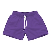 billiga Herrarnas simshorts-Herr Boardshorts Badshorts Snörning Med fickor Solid färg Vattentät UV Solskydd Simbassäng Hawaiisk Ledig / Sportig Svart Vit Microelastisk