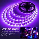 זול תקע רצועת אורות-5 מטר 2x5M סרטי תאורת LED גמישים ערכות תאורה 300-600 נוריות 2,835 SMD 8 מ&quot;מ 1 תושבת הרכבה 1set לבן חם סגול רצועת אורות LED חג ליל כל הקדושים נדבק לבד 12 V