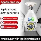 cheap Indoor IP Network Cameras-Wireless Bulb Lamp Camera Wifi IP Camera IR Night Vision Home Security Camera  Auto Tracking Video Surveillance Camera PTZ  P2P Monitor Camera