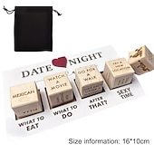 preiswerte Hochzeitsdekorationen-Datum Nacht Würfel nach dunkler Ausgabe | Geschenk zum 5. Jahrestag | Paargeschenk | Hochzeits- oder Verlobungsgeschenk, Valentinstagsgeschenk