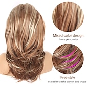 economico Parrucche trendy sintetiche-Parrucche sintetiche Riccio Taglio asimmetrico A macchina Parrucca Biondo Rosa Medio A1 A3 A4 A9 A10 Capelli sintetici Per donna Soffice Di tendenza Facile da trasportare Biondo Rosa Rosso