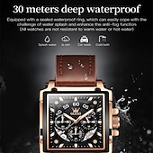 abordables Relojes de Cuarzo-Reloj de cuarzo OLEVS para hombres calendario cronógrafo gran bisel reloj impermeable de cuero genuino