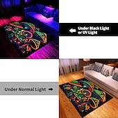 preiswerte Blacklight Teppiche-Fantasy-Pilz-Schwarzlicht-Teppich, Bodenmatte, UV-reaktiver, im Dunkeln leuchtender Teppich, großer rutschfester Teppich für Raumdekoration