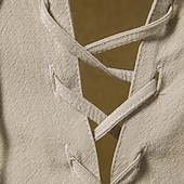 baratos Conjuntos-Medieval Renascentista Século XVII Comprimento Médio Blusa / Camisa Calças Traje Cosplay Pirata Cavalheiro Viking Com Cordão Cor Sólida Homens Pirata Dia Das Bruxas Baile de Máscaras Casual / Diário