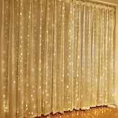 levne USB String světla-Světelné řetězy 100/200/300 LED diody 1 sada Teplá bílá Bílá Červená Okno / Závěs / Rampouch světla Dovolená 5 V