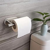 preiswerte Badutensilien-1 Stück selbstklebender Toilettenpapierhalter – selbstklebender schwarzer Toilettenpapierrollenhalter, Wandhalterung für Bad und Küche, Edelstahl SUS-304