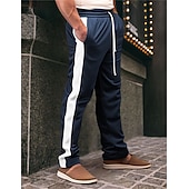 economico Gamba Dritta-Per uomo Pantaloni della tuta Pareggiatore Pantaloni Pantaloni della tuta a gamba dritta A cordoncino Vita elastica Gamba dritta Color Block Collage Comfort Traspirante Informale Giornaliero Per