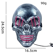 cheap Novelties-halloween ghost head white silver skull light mask led ghost head horror atmosphere mask