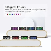 economico elettrodomestici-Sveglia digitale radio fm con cambio colore rgb dinamico 1pc con timer di spegnimento e doppia sveglia - Orologio elettronico a led 12/24h a 8 colori