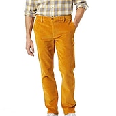 abordables pantalons décontractés-Homme Pantalon en velours côtelé Pantalons Pantalon décontracté Avec Poches Jambe Droite Couleur Unie Confort Chaud Quotidien Fête Sortir Sports Mode Marron Sapin Noir Micro-Élastique