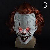 tanie Oświetlenie rekwizytów na Halloween-1 sztuk halloween świecąca maska klauna led świecąca czarna maska w kształcie litery V element ubioru rekwizyty bal przebierańców horror duch maska na twarz