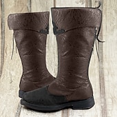 economico Stivali da uomo-stivali da uomo stivali da cowboy retrò stivali rinascimentali casual outdoor daily pu traspirante confortevole antiscivolo con lacci corteccia marrone nero autunno inverno