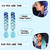 abordables Crocheter les cheveux-2pcs extensions de cheveux pour tresses ombre tressage cheveux ajouter une extension de cheveux clinquant cheveux tressés brillants 24 pouces cheveux tressés pré-étirés ombre 100g résistant à la