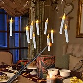 billige Halloween innendørs-12 stk flytende LED-lys flimrende fjernstyrt for halloween og juledekorasjoner innendørs hjem, rom, klasserom og soverom