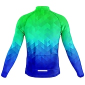 billiga Tröjor för män-Herr Cykeltröja Grafisk Lutning Långärmad Cykel Överdelar med 3 bakfickor Bergscykling Vägcykling Snabb tork Reflexremsa Bakficka Fuktabsorberande sporter Blå Mörkgrön Orange Kläder
