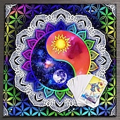 Недорогие Скатерти-Скатерть Таро для игры, алтарная ткань, колдовство, астрологический декор, блокнот для карт оракула, коврик для таро, декор ведьмака, сувениры для вечеринок, декор для подарков на вечеринку,