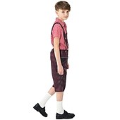 billiga Barn-Karnival Oktoberfest öl Kostym Strumpor / Strumpbyxor Rutig skjorta Oktoberfest / öl Tyska München Ängar Pojkar Traditionell stil tyg Skjorta Strumpor Shorts