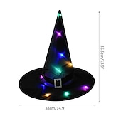 billiga Nyheter-1 st halloween led häxhatt glödande häxhatt halloween kostym rekvisita utomhus träd hängande prydnadsföremål