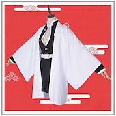 billiga Animekostymer-Demon Slayer: Kimetsu no Yaiba Kanroji Mitsuri Animé Cosplay-kostymer Cosplay Peruker Halloween Karnival Till Dam Flickor Barn Vuxna