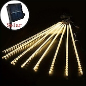 お買い得  ソーラーストリングライト-3M ストリングライト クリスマス流星群ライト LED 2835 SMD 1セット 温白色 ホワイト ブルー 流星群ライト ソーラー駆動 屋外 ホリデー 12 V