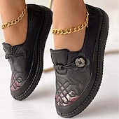 ieftine Mocasini de Damă-mocasini vintage de dama bordeaux cu design floral brodat - pantofi confortabili casual cu slip-on