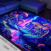 voordelige Zwartlichttapijten-paddenstoelbos zwartlichttapijt tapijt vloermat uv-reactieve glow in the dark tapijt groot antislip tapijt mattapijt voor kamerinrichting