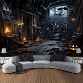cheap Halloween Wall Tapestries-Halloween Horror House Hanging Tapestry Wall Art Large Tapestry Mural Decor Photograph Backdrop Blanket Curtain Home Bedroom Living Room Decoration