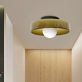 cheap Flush Mounts &amp; Semi Flush Mounts-Lightinthebox LED Ceiling Light Wall Light Indoor 1-Light 25cm Glass Shapes Flush Mount Lights SCeilling Light for Corridor Porch Bar Creative Loft Balcony Lamps Olive Green White Yellow 110-240V