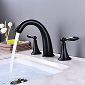 cheap Multi Holes-Widespread Bathroom Faucet Sink Mixer Basin Taps, Twin Handle Vessel Tap with Cold and Hot Hose
