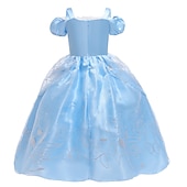 cheap Girls&#039; Costumes-Sleeping Beauty Beauty and the Beast Princess Belle Dress Cloak Flower Girl Dress Cosplay Costume Party Movie Cosplay for Girls&#039; Kid&#039;s Children&#039;s Day Masquerade Wedding Wedding Guest