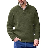 preiswerte Herrenpullover-Herren Zur Seite fahren Kurz gestrickt Stricken Lang Gestrickt Solide / einfarbig V Ausschnitt Warm-Ups Freizeitskleidung Bekleidung Bischof Ganzjährig Schwarz Weiß M L XL