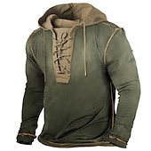 billiga bashuvtröjor för män-Herr Huvtröja Taktisk Armégrön Marinblå Grå Huva Färgblock Sport &amp; Utomhus Dagligen Helgdag Streetwear Häftig Ledigt Vår &amp; Höst Kläder Pull Tröjor Långärmad