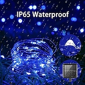 cheap Solar String Lights-Solar Copper Wire Lights Led Fairy Lights String Outdoor Waterproof Ground Plug Decorative Lights Christmas Lights