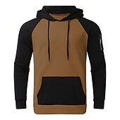 billiga bashuvtröjor för män-Herr Huvtröja Svart Gul Rubinrött Blå Orange Huva Färgblock Sport &amp; Utomhus Dagligen Helgdag Streetwear Häftig Ledigt Vår &amp; Höst Kläder Pull Tröjor