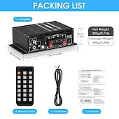 economico Casse-alta qualità 1 set 800w 2 canali bt mini amplificatore di potenza hifi audio stereo amp home car fm