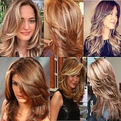 economico Parrucche trendy sintetiche-Parrucche sintetiche Riccio Taglio asimmetrico A macchina Parrucca Biondo Rosa Medio A1 A3 A4 A9 A10 Capelli sintetici Per donna Soffice Di tendenza Facile da trasportare Biondo Rosa Rosso