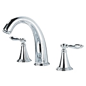 cheap Multi Holes-Widespread Bathroom Faucet Sink Mixer Basin Taps, Twin Handle Vessel Tap with Cold and Hot Hose