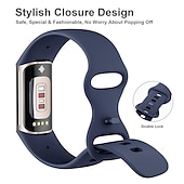 olcso Fitbit óraszíjak-4 csomag 3 csomag 2 csomag Smart Watch Band Kompatibilis valamivel FitBit Charge 5 Szilikon Okos óra Szíj Állítható Sportszíj Csere Karszalag